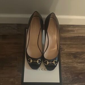 Gucci Black Women's Peep Toe Heels